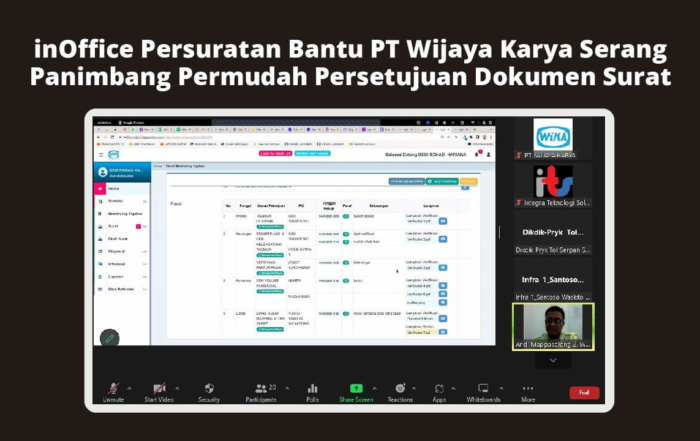 inOffice Persuratan Bantu PT Wijaya Karya Serang Panimbang Permudah Persetujuan Dokumen Surat