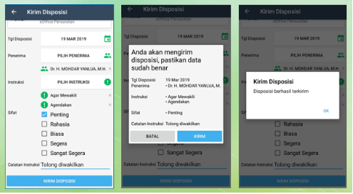 Tampilan halaman mobile eOffice Persuratan