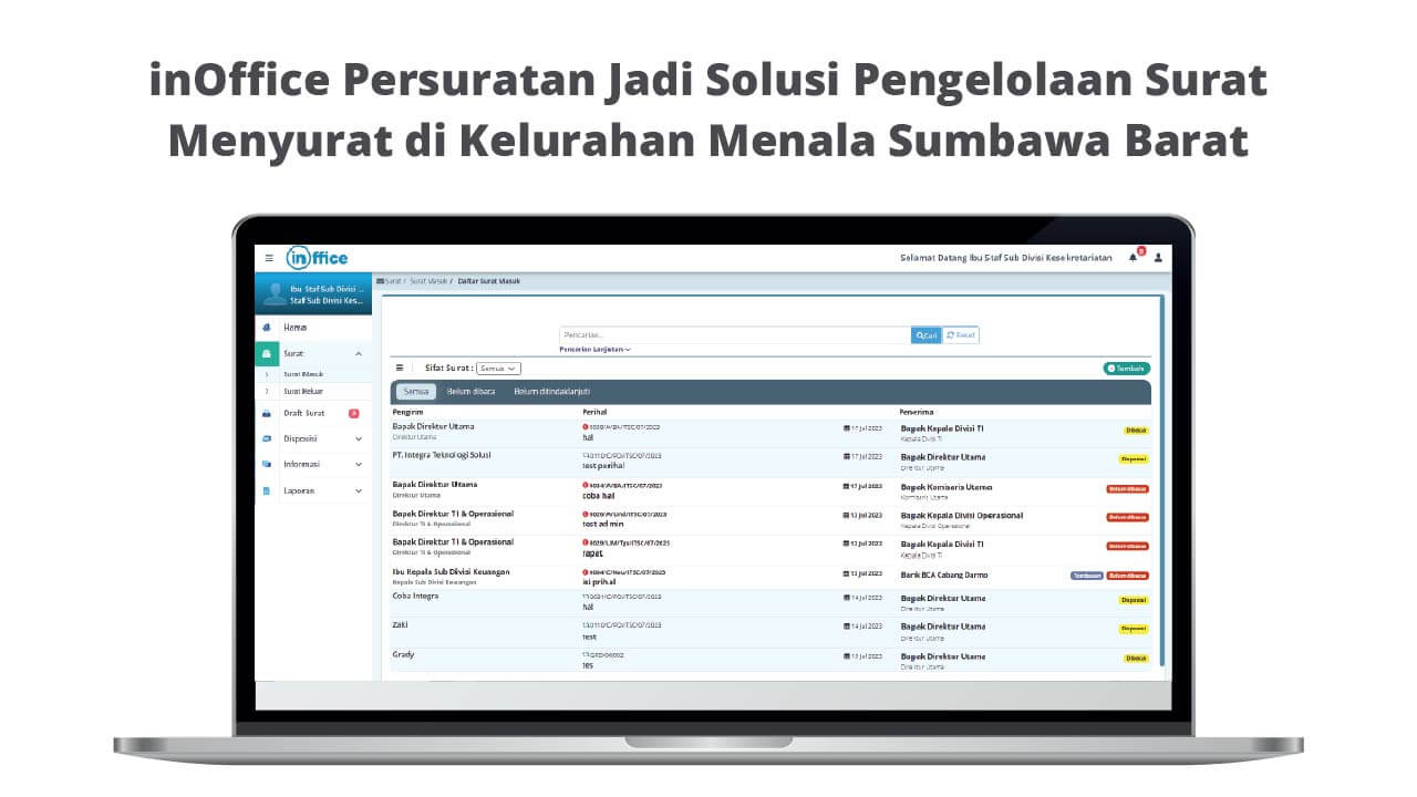 inOffice Persuratan Jadi Solusi Pengelolaan Surat Menyurat di Kelurahan Menala Sumbawa Barat