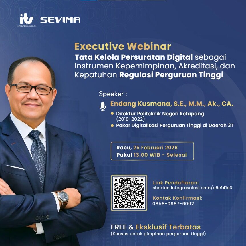 Webinar Tata Kelola Persuratan Digital sebagai Instrumen Kepemimpinan, Akreditasi, dan Kepatuhan Regulasi Perguruan Tinggi