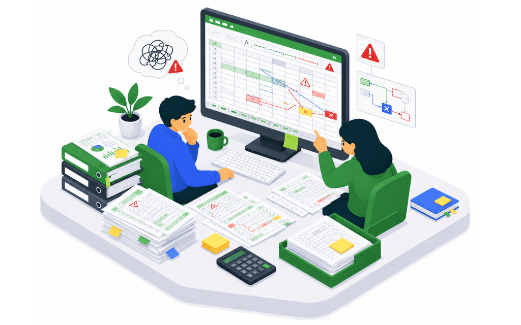 Formula sering error saat file semakin kompleks