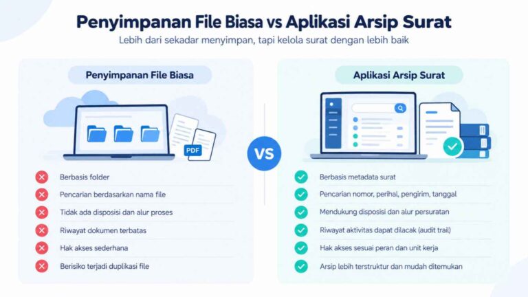 Penyimpanan File Biasa vs Aplikasi Arsip Surat